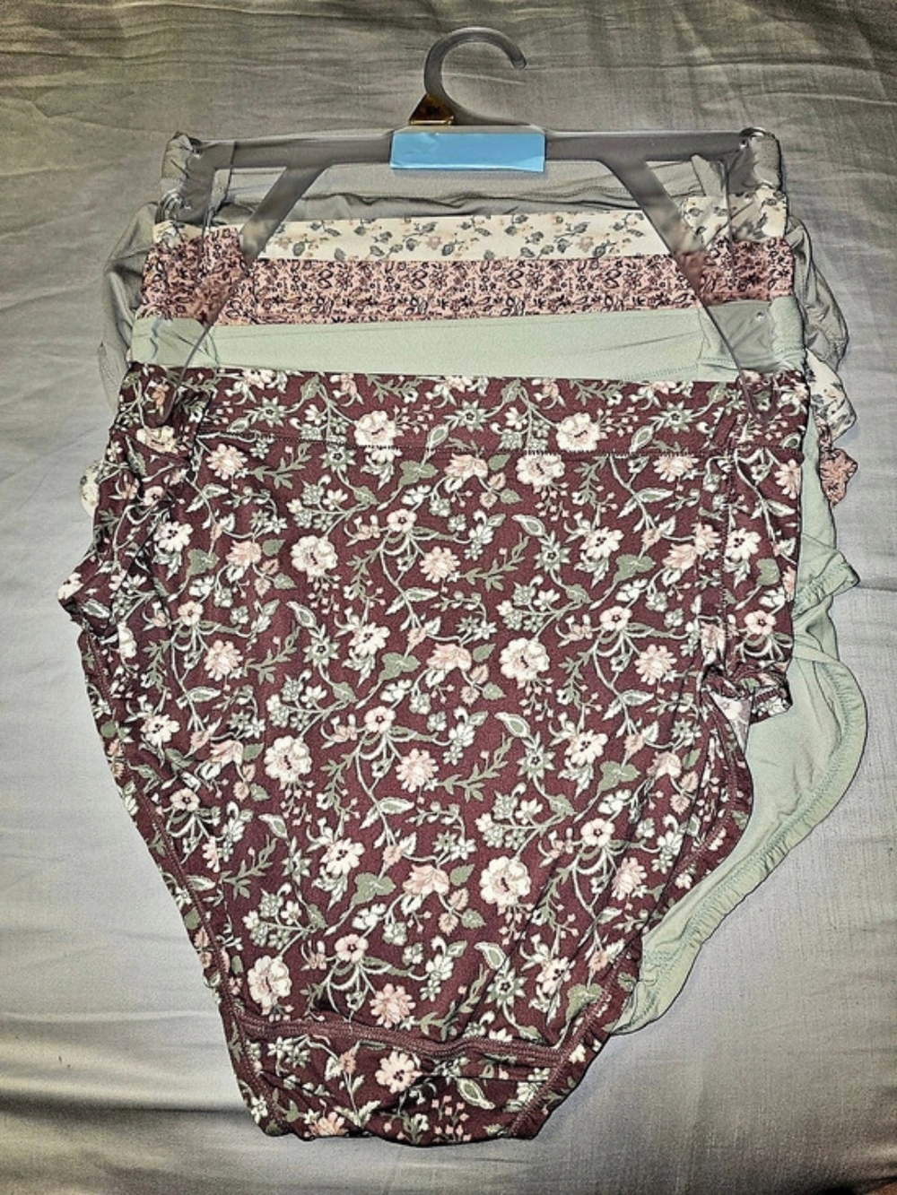 Lucky Brand Floral Panty Set in Burgundy & Green Size 2X